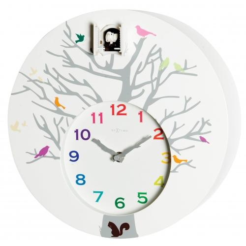 Horloge Nexttime 2998wi coucou rond, 30x10 cm, mural, blanc