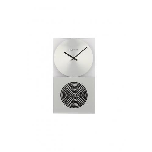 Horloge Nexttime 3028 op, 16x30,2 cm, murale, verre, argent