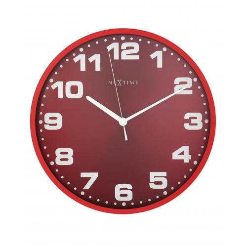 Horloge Nexttime 3053ro dash rouge, ø35 cm, murale, argent rouge