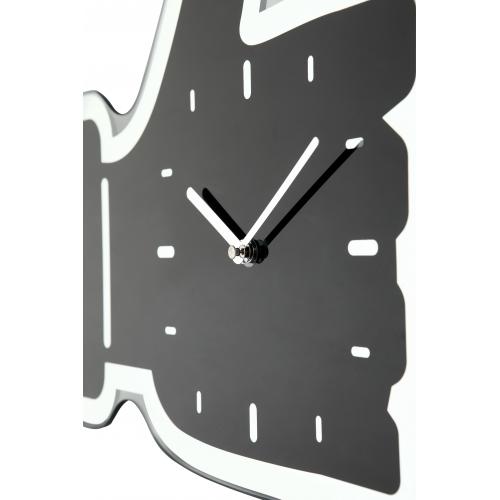 Horloge Nexttime 3072zw pouces vers le haut, 40,5x41, cm, murale, argent noir