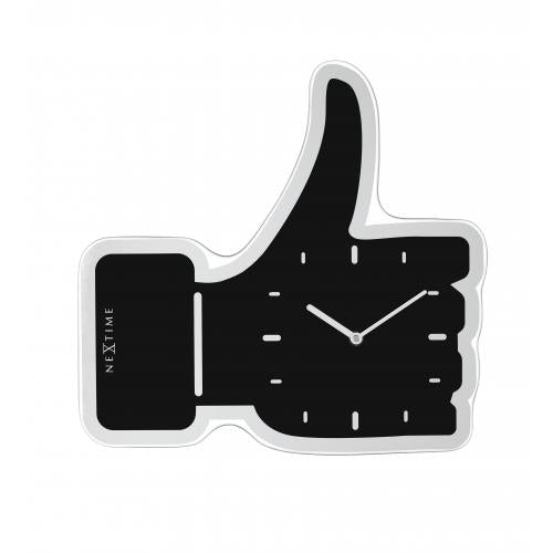 Horloge Nexttime 3072zw pouces vers le haut, 40,5x41, cm, murale, argent noir
