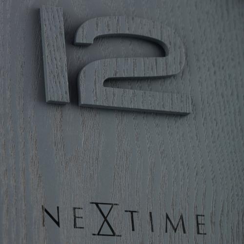 Horloge Nexttime 3095gs bois bois grand, ø52,8 cm, murale, gris
