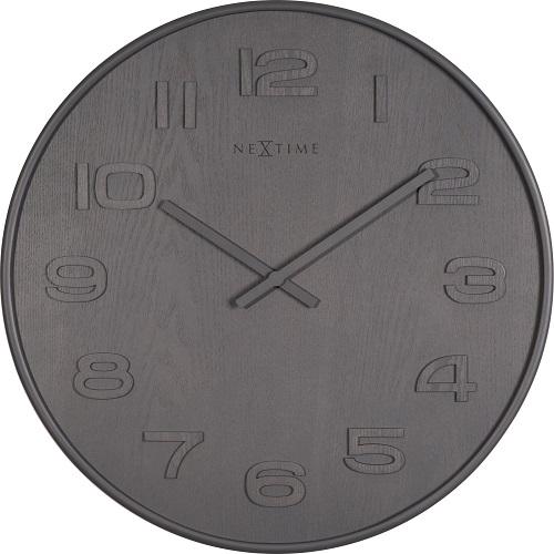 Horloge Nexttime 3095gs bois bois grand, ø52,8 cm, murale, gris
