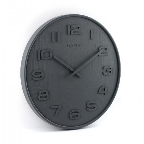 Horloge Nexttime 3096gs bois bois médium, ø35,5 cm, murale, gris