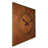 Horloge Nexttime 3112br bois carré, 50x50 cm, murale, marron
