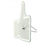 Horloge Nexttime 5185wi mini pouces vers le haut, 20,5x21 cm, murale, blanc argent
