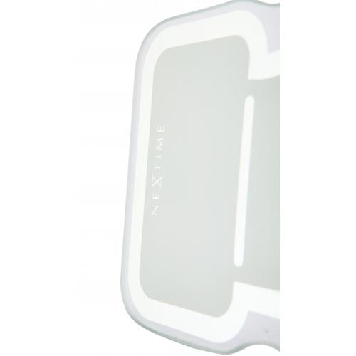 Horloge Nexttime 5185wi mini pouces vers le haut, 20,5x21 cm, murale, blanc argent
