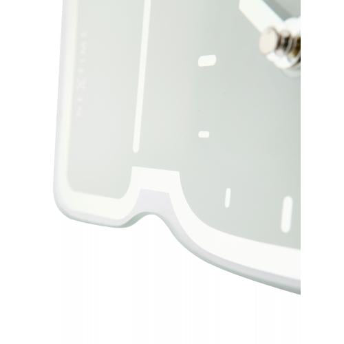 Horloge Nexttime 5185wi mini pouces vers le haut, 20,5x21 cm, murale, blanc argent
