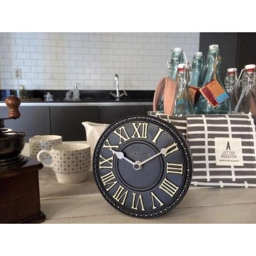 Horloge Nexttime 5187zw london table, ø16 cm, murale, noir blanc