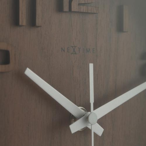 Horloge Nexttime 5192gs bois bois petite, 22x20 cm, murale, bois, gris