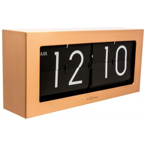 Horloge Nexttime 5198co big flip, 16,7x36 cm, flip-over, cuivre noir