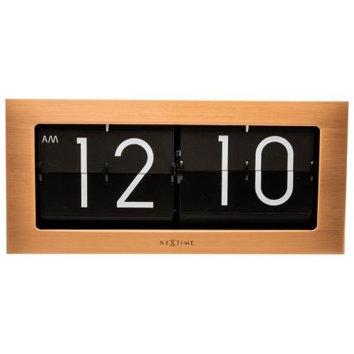 Horloge Nexttime 5198co big flip, 16,7x36 cm, flip-over, cuivre noir