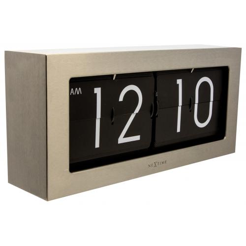 Horloge Nexttime 5198zi big flip, 16,7x36 cm, flip-over, argent