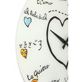 Horloge Nexttime 8030 t'aimer, ø43 cm, murale, blanc multicolore