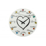 Horloge Nexttime 8030 t'aimer, ø43 cm, murale, blanc multicolore