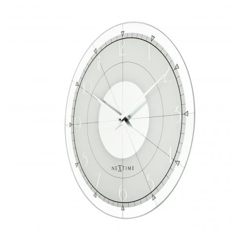 Horloge Nexttime 8125 fantaisie ronde, ø43 cm, murale, blanc argent