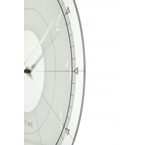 Horloge Nexttime 8125 fantaisie ronde, ø43 cm, murale, blanc argent