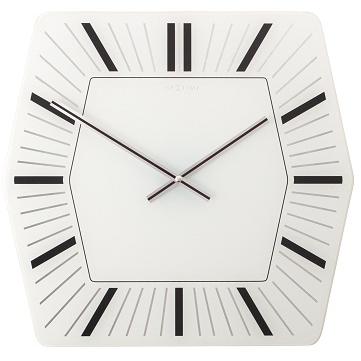 Horloge Nexttime 8128wi hexagone, 43x43 cm, murale, blanc