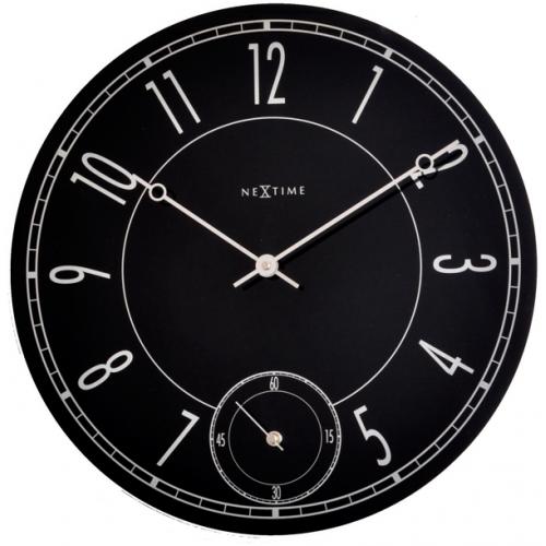 Horloge Nexttime 8144 leitbring, ø43 cm, murale, noir argent brillant