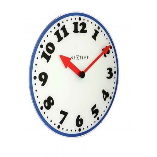 Horloge Nexttime 8151 garçon, ø43 cm, murale, blanc bleu noir rouge