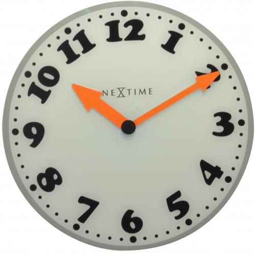 Horloge Nexttime 8152 fille, ø43 cm, murale, blanc gris noir orange