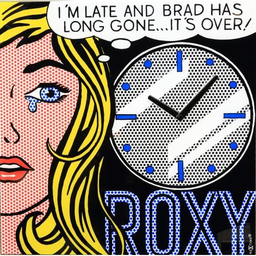 Horloge Nexttime 8153 date cinéma, 43x43.2 cm, murale, noire multicolore