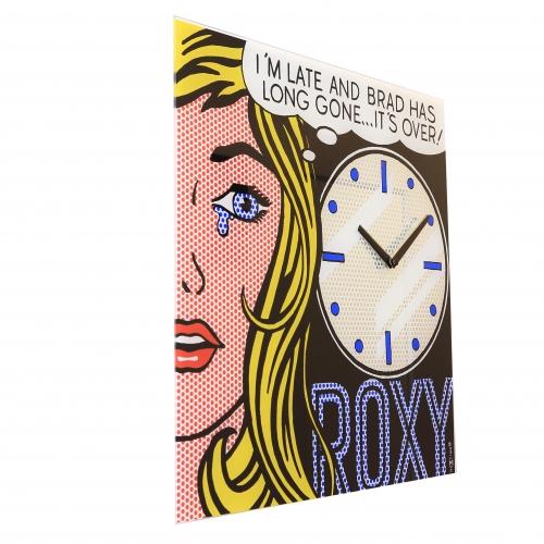 Horloge Nexttime 8153 date cinéma, 43x43.2 cm, murale, noire multicolore