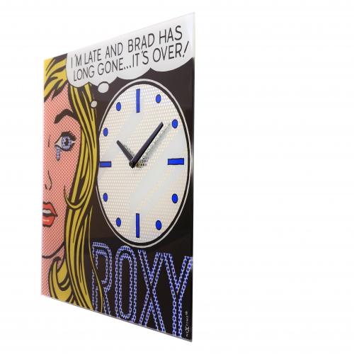 Horloge Nexttime 8153 date cinéma, 43x43.2 cm, murale, noire multicolore