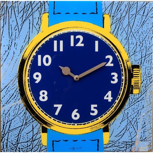 Horloge Nexttime 8157 watch one, 43x43.2 cm, murale, bleu jaune