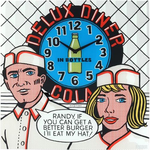 Horloge Nexttime 8167 dîner delux, 43x43cm, murale, multicolore