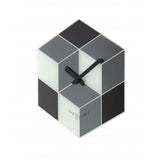 Horloge Nexttime 8171 cubique, 43,5x37 cm, murale, noir blanc gris