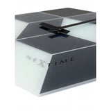 Horloge Nexttime 8171 cubique, 43,5x37 cm, murale, noir blanc gris