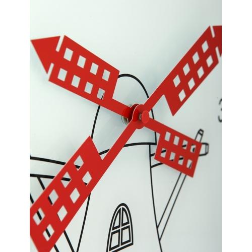 Horloge Nexttime 8807 moulin à vent, ø30 cm, murale, blanc noir rouge