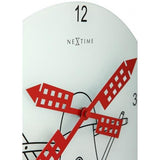 Horloge Nexttime 8807 moulin à vent, ø30 cm, murale, blanc noir rouge
