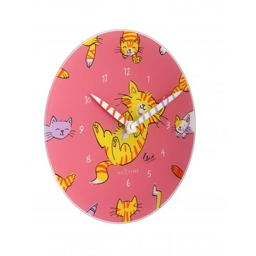 Horloge Nexttime 8810 chatouille mon ventre, ø30 cm, murale, rose multicolore