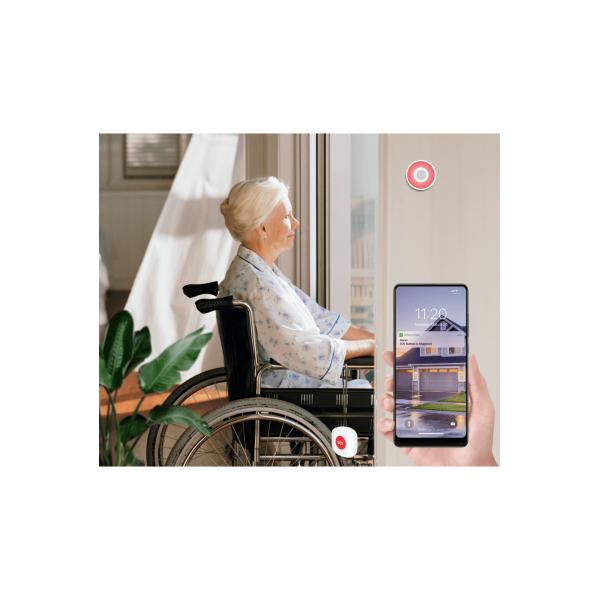 Woox r7052 bouton sos intelligent, wifi 2,4 ghz, zigbee 3.0, amazon alexa google assistant, 30m, blanc