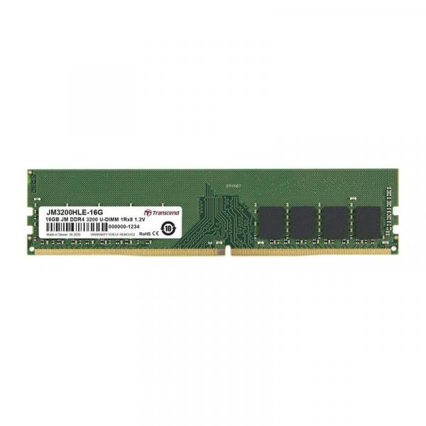 Transcend jm3200hle-16g jetram, 16 go, ddr4 3200mhz, u-dimm, 1rx8, 2gx8, cl22, 1.2v