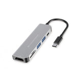 Adaptateur hub USB multifonction Conceptronic donn02g 6-en-1, USB 3.2 gen 1 type-c, HDMI, 5 Gbps, aluminium