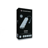 Adaptateur hub USB multifonction Conceptronic donn02g 6-en-1, USB 3.2 gen 1 type-c, HDMI, 5 Gbps, aluminium