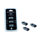 Conceptronic donn05g adaptateur usb-c vers micro usb otg paquet de 3, micro usb 2.0 type-c, mâle femelle, bl