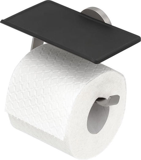 Tigre midi - porte-rouleau papier toilette avec étagère - porte-rouleau papier toilette - sans perçage - perçage ni collage - inox brossé
