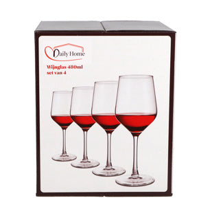Verre à vin quotidien pour la maison 480 ml lot de 4 | 6 pièces