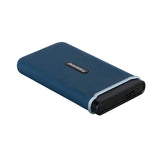 Transcend ts250gesd370c esd370c ssd externe, 250 go, usb type-a c, pcie, 1050 950 mo s, bleu marine