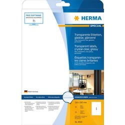 Herma étiquette. transparent a4 210x297 mm feuille brillante 25 pcs.