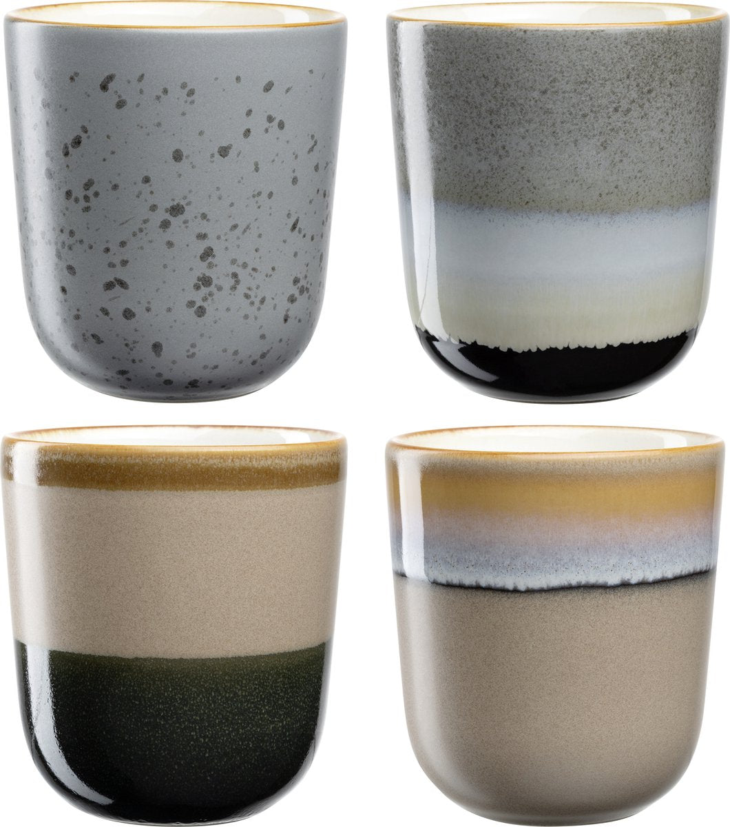 Tasses à café Leonardo roma 330ml - lot de 4 assortis