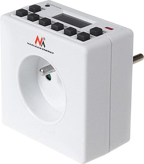 Maclean mce30 - minuterie numérique programmable avec broche de terre - 3600w