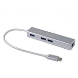 Équiper le hub USB-C 133481 vers USB 3.0 à 3 ports d'un adaptateur Gigabit