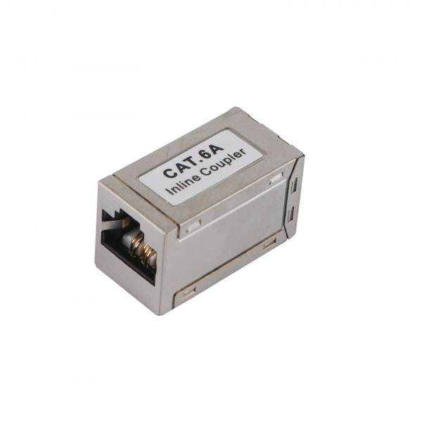 Utrusta 221171 CAT.6A Skärmad modulär inline-koppling, RJ-45, RJ-45, silver