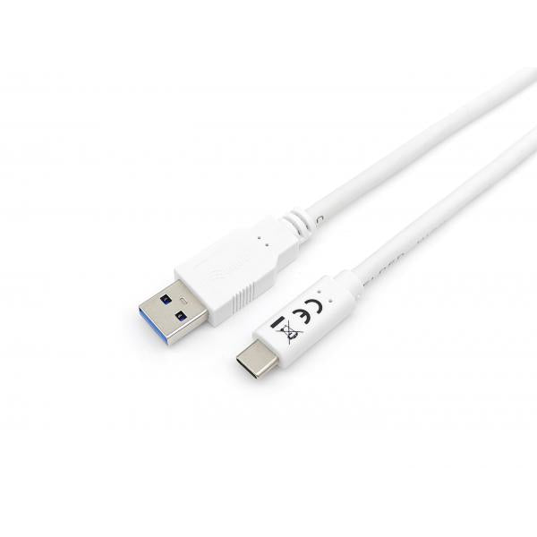 Equip 128363 USB 3.2 Gen 1 Tipo-C a un cable, USB 3.2 Gen 1, 5000 Mbit S, M M, 1 M, White