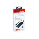 Equip 128956 Hub USB 3.0 à 4 ports avec adaptateur USB-C, USB 3.2 gen 1 type-a, 5 000 mbits, noir